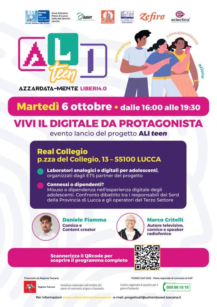 Locandina evento di lancio ALI Teen 4.0, 6 ottobre 2026, Real Collegio Lucca